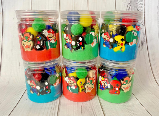 Super Mario Play Dough Jars