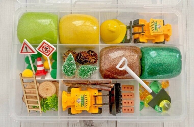 Construction Play Dough Sensory Kit