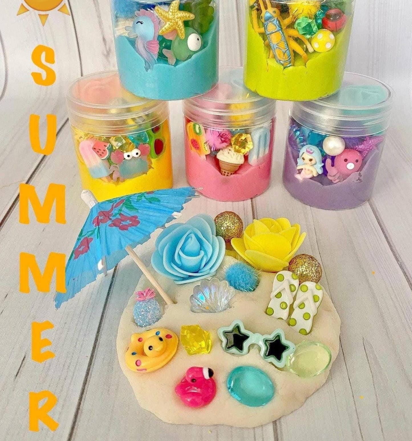 Summer Play Dough Jars