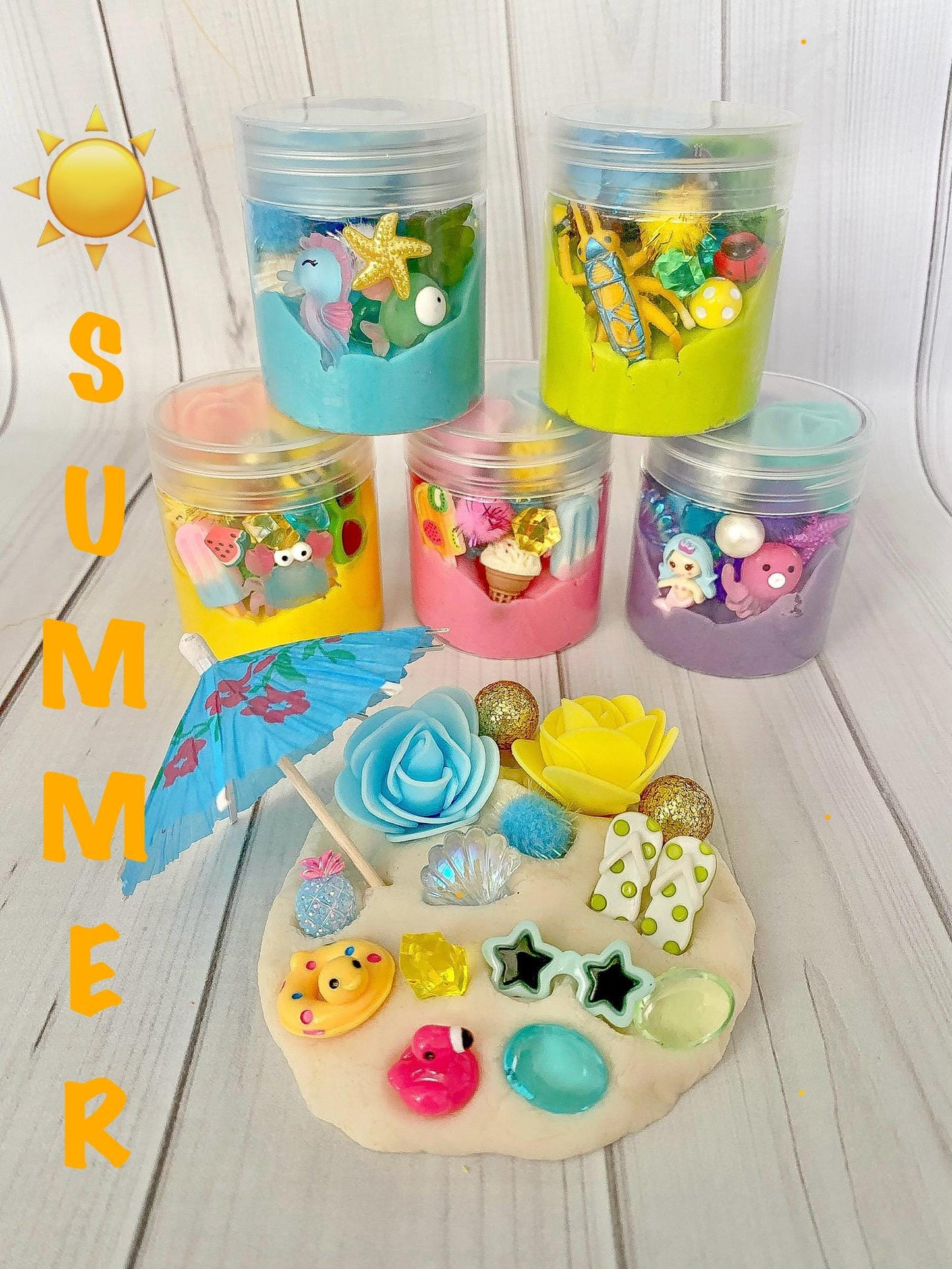 Summer Play Dough Jars
