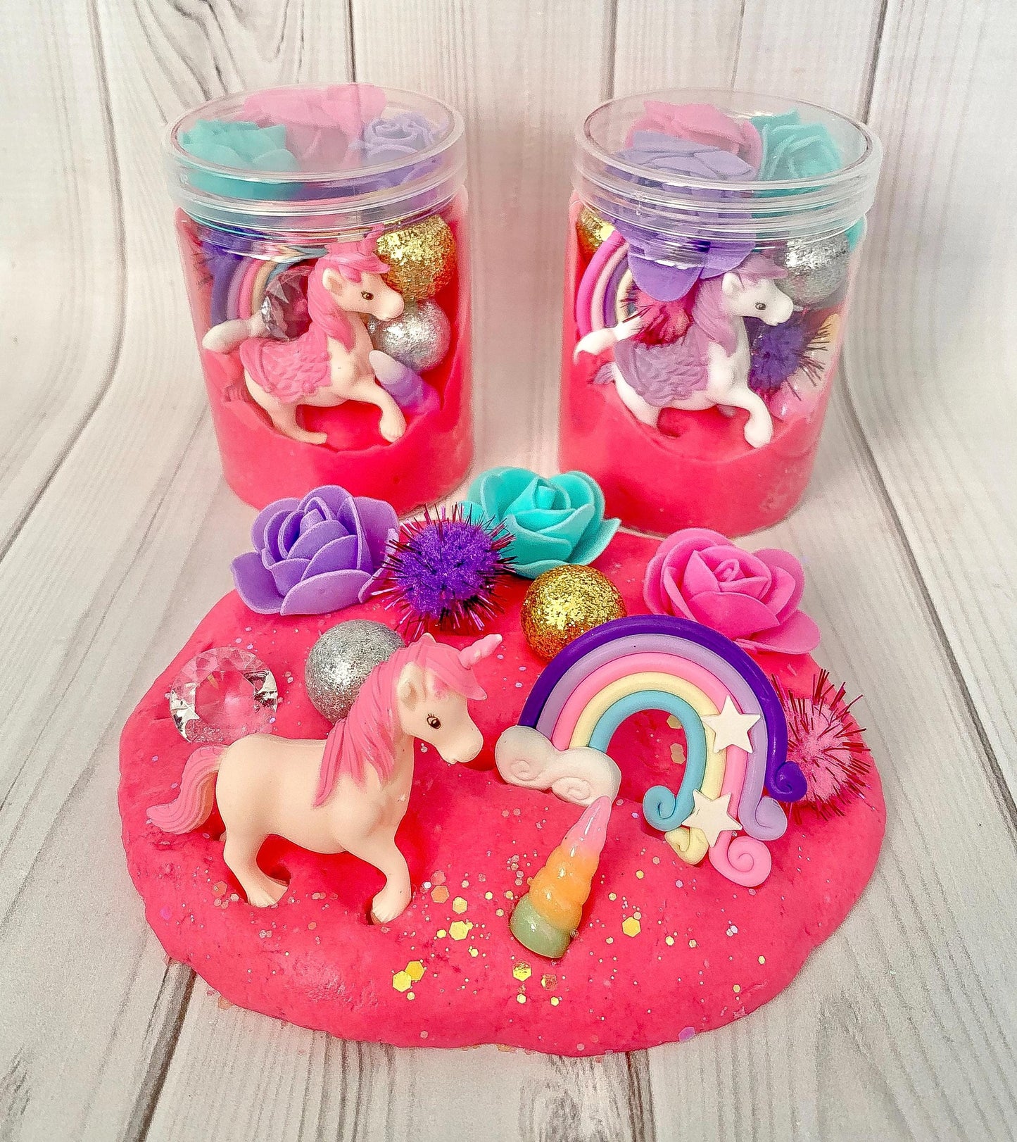 Large Unicorn Play Dough Jar