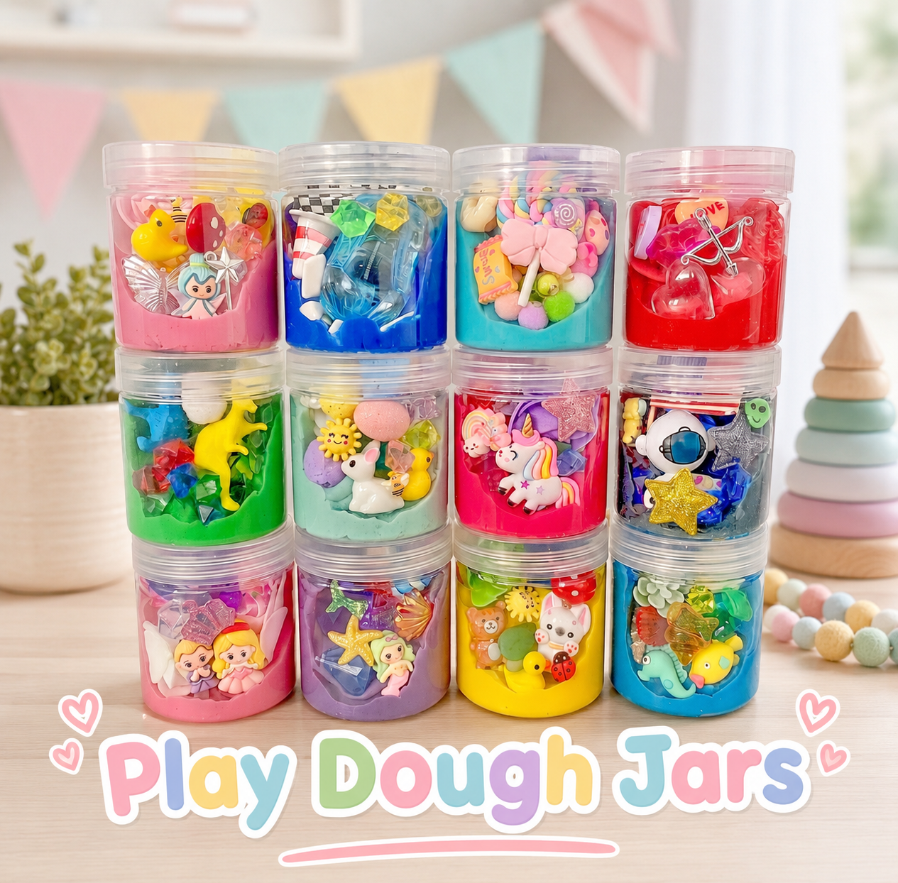 Play Dough Jars (various themes)