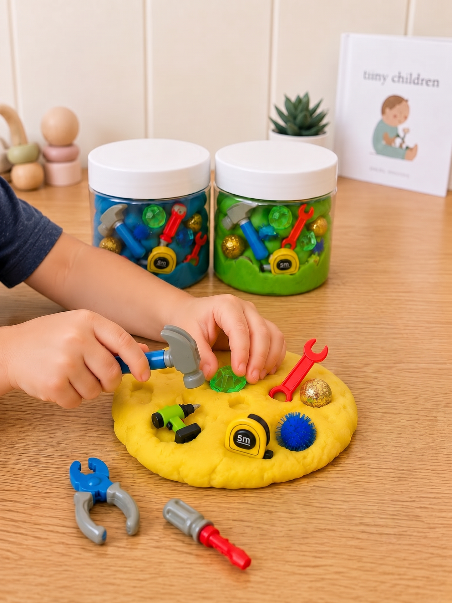 Little Builders Play Dough Jars