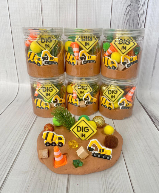 Construction Play Dough Jars
