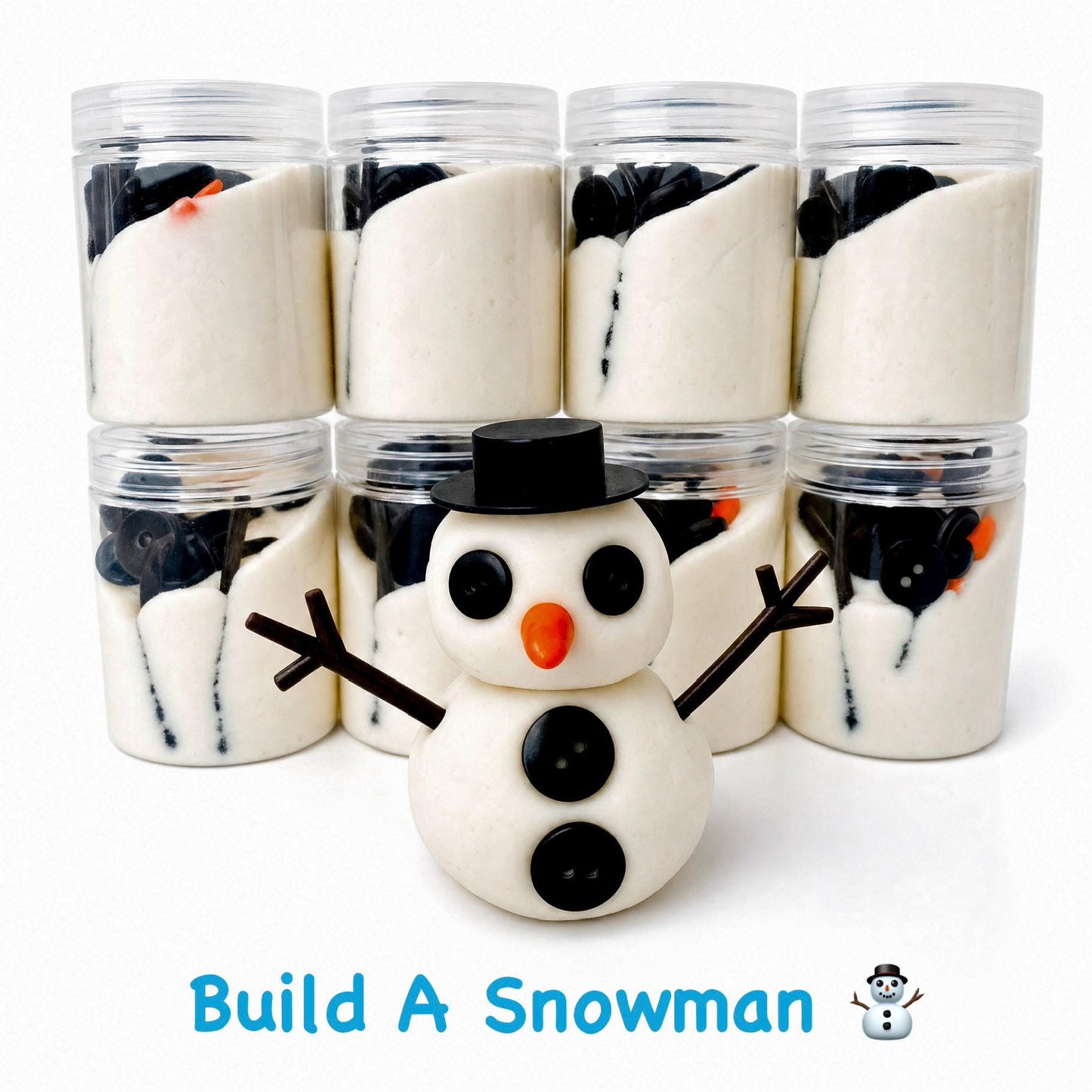 Build a Snowman Play Dough Jar