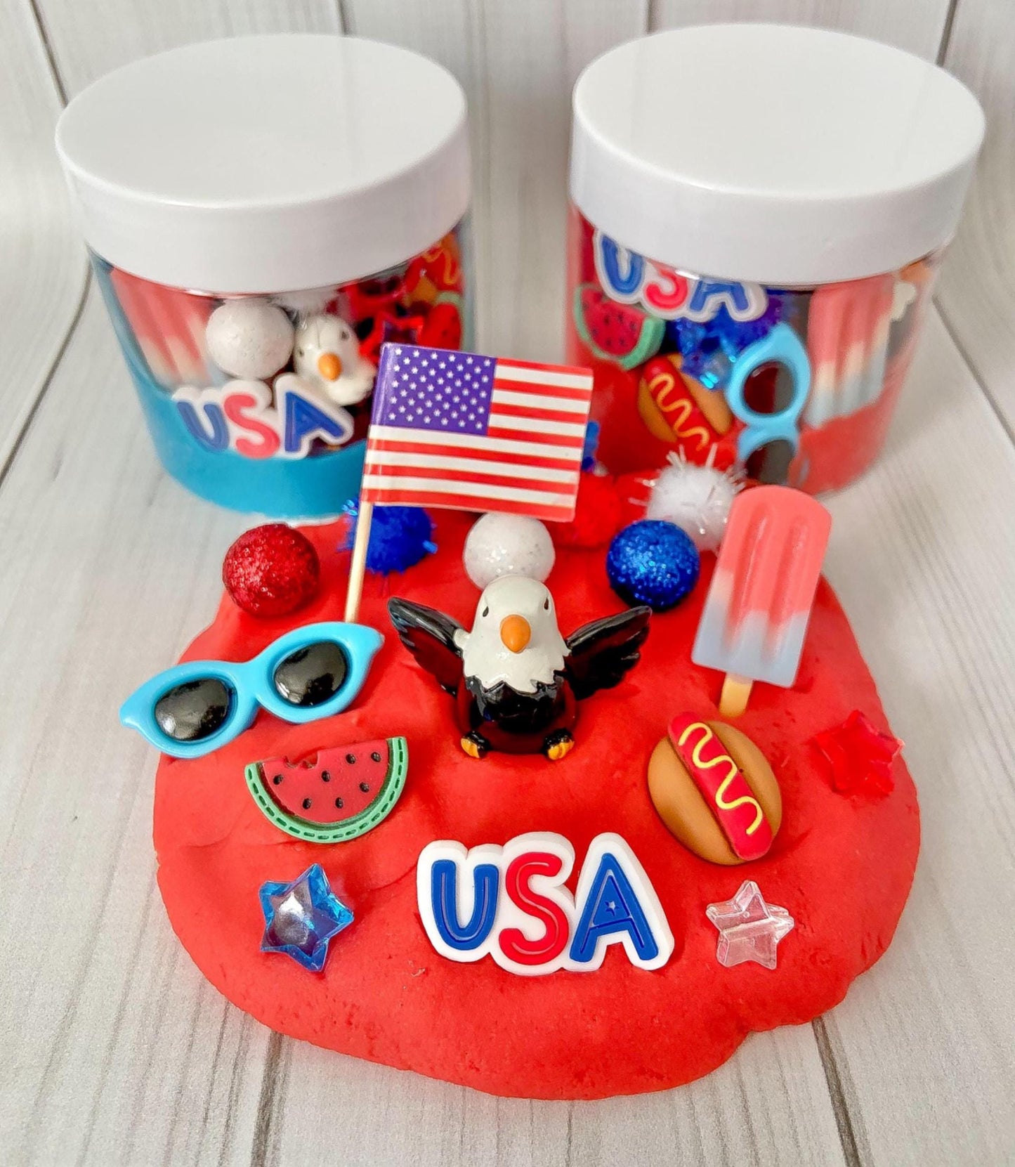 America Play Dough Jars