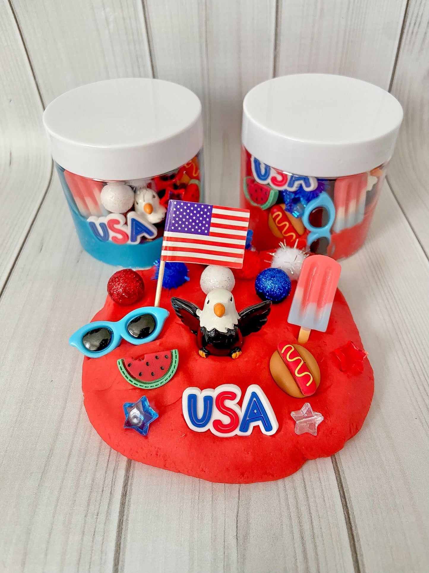 America Play Dough Jars